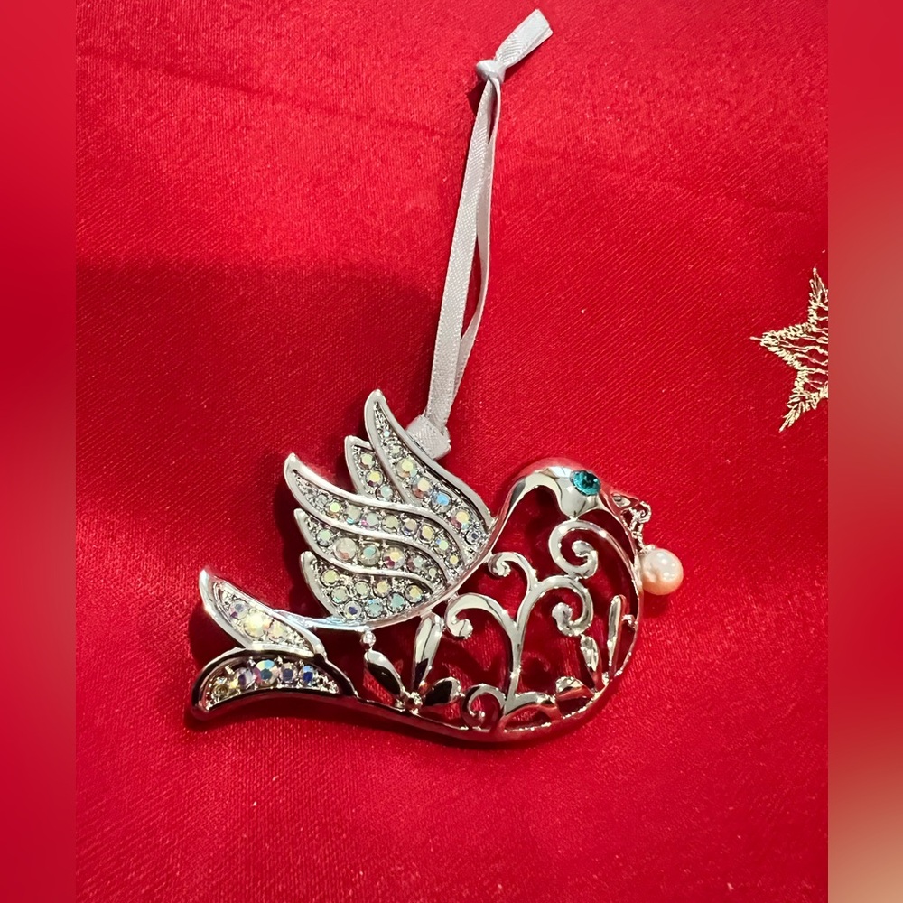 Dove Ornament with Sparkly Crystals